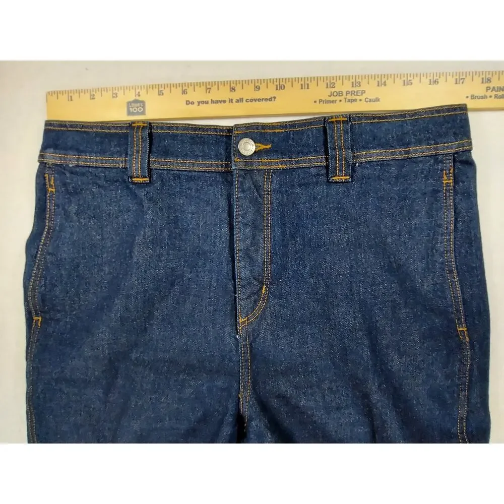LOFT Made And Loved The Palazzo Wide Leg Jeans High Rise Front Seam Blue 30/10